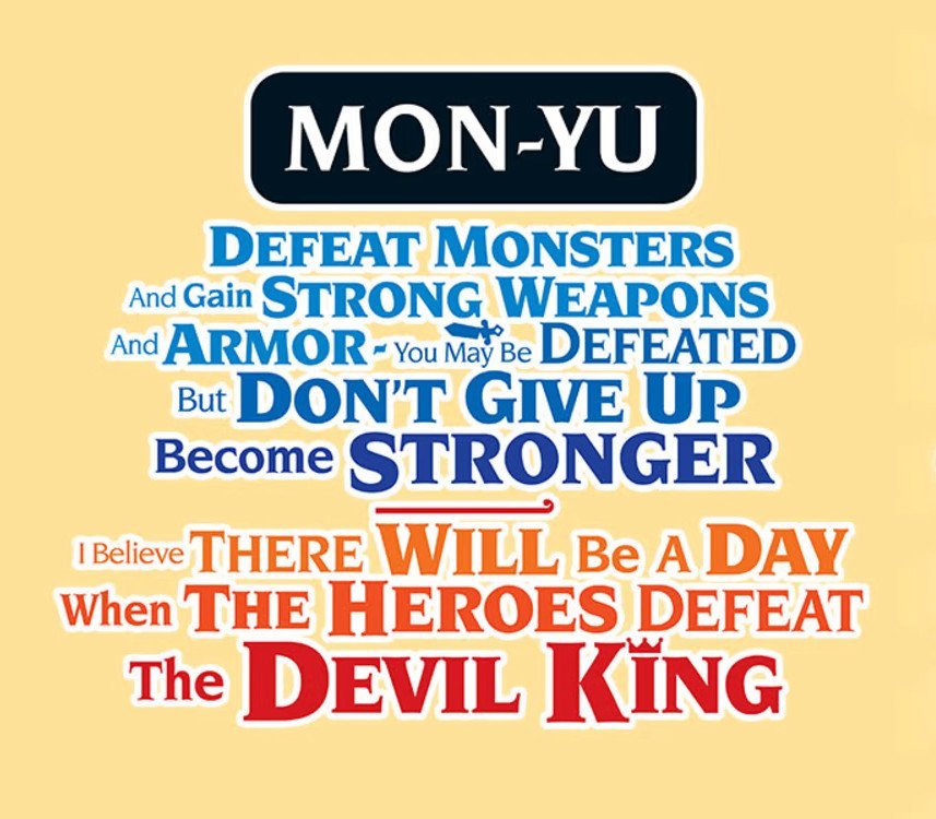 Mon-Yu: Defeat Monsters And Gain Strong Weapons And Armor. You May Be Defeated, But Don’t Give Up. Become Stronger. I Believe There Will Be A Day When 