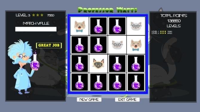 Professor Watts Memory Match Cats 